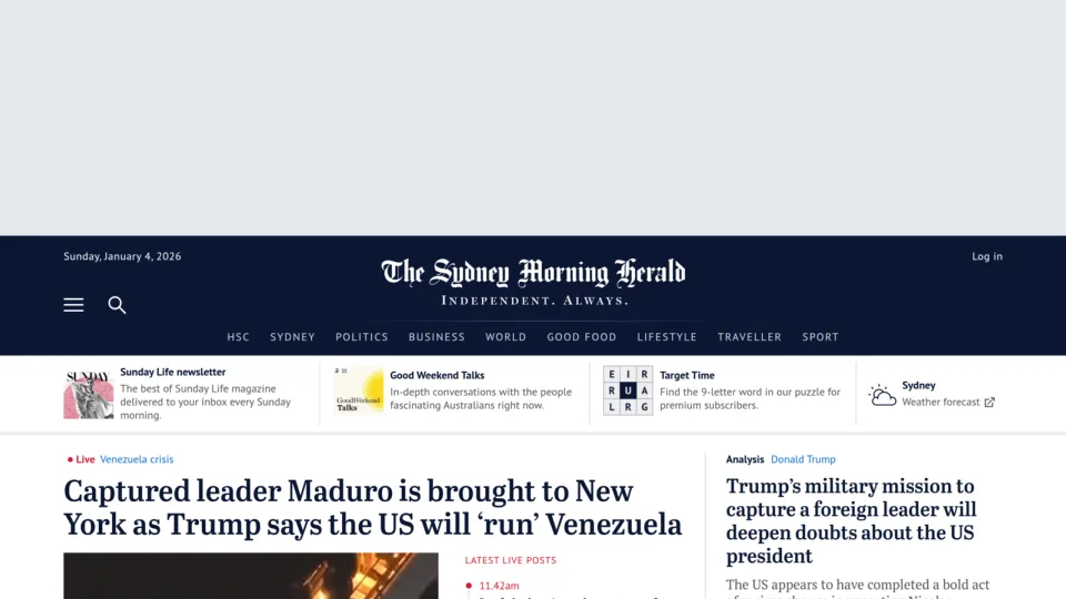 Captura de The Sidney Morning Herald