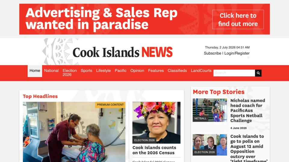 Captura de Cook Island News
