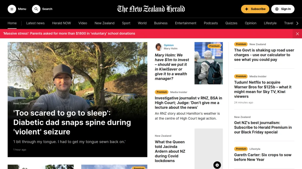 Captura de The New Zealand Herald