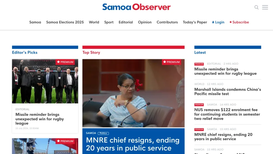 Captura de Samoa Observer