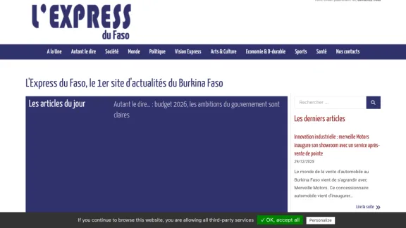 Captura de L’Express du Faso