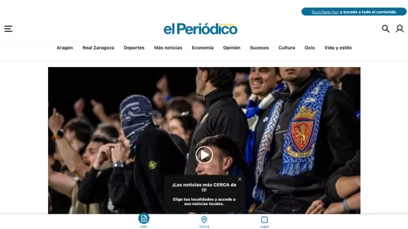Captura de El Periódico de Aragón