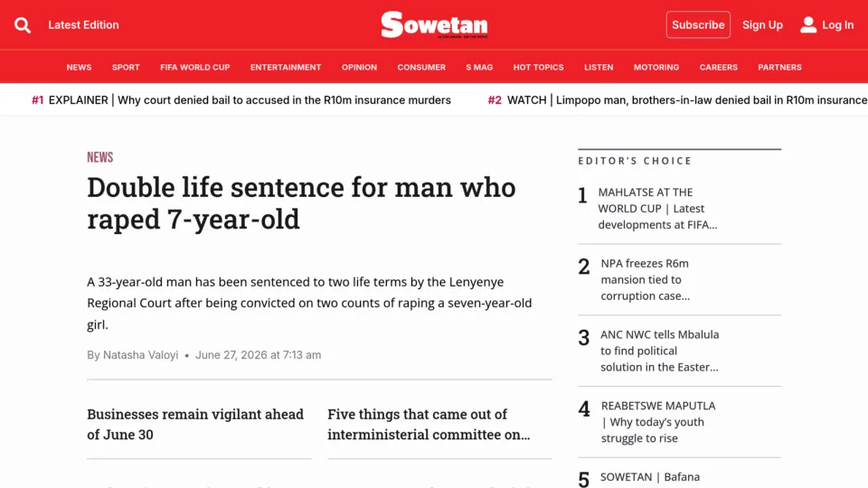 Captura de Sowetan