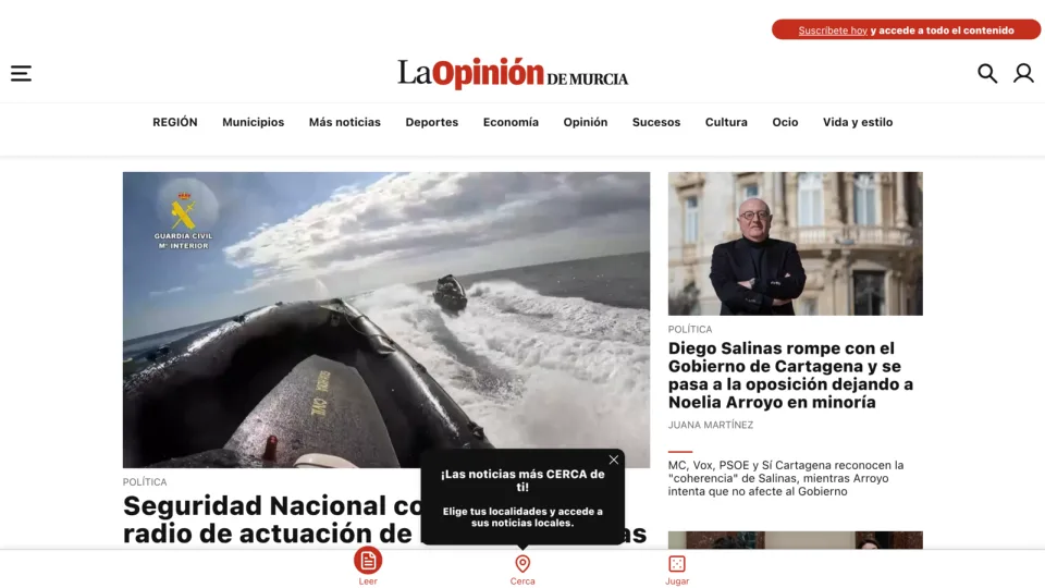 Captura de La Opinión de Murcia