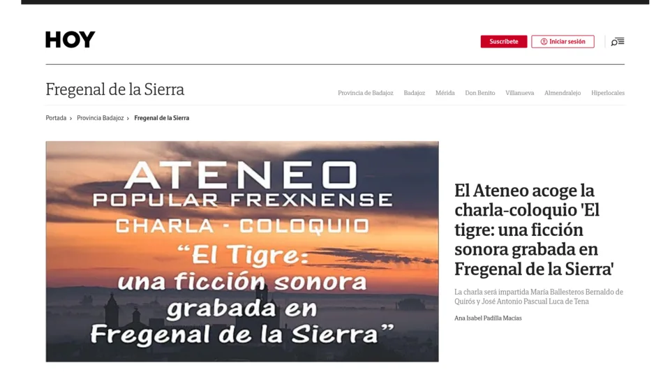 Captura de Hoy Fregenal de la Sierra