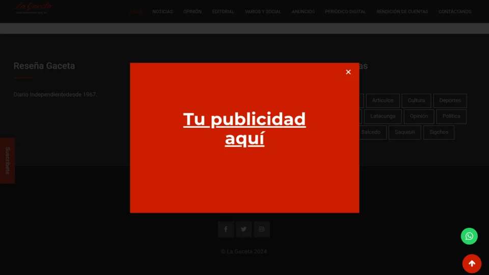 Captura de La Gaceta