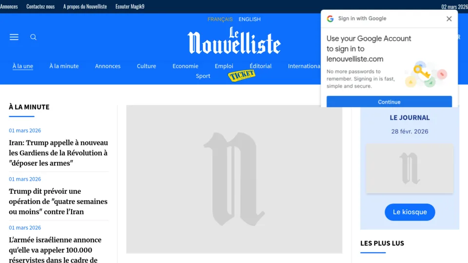 Captura de Le Nouvelliste