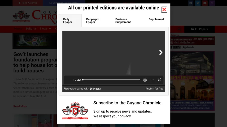 Captura de Guyana Chronicle