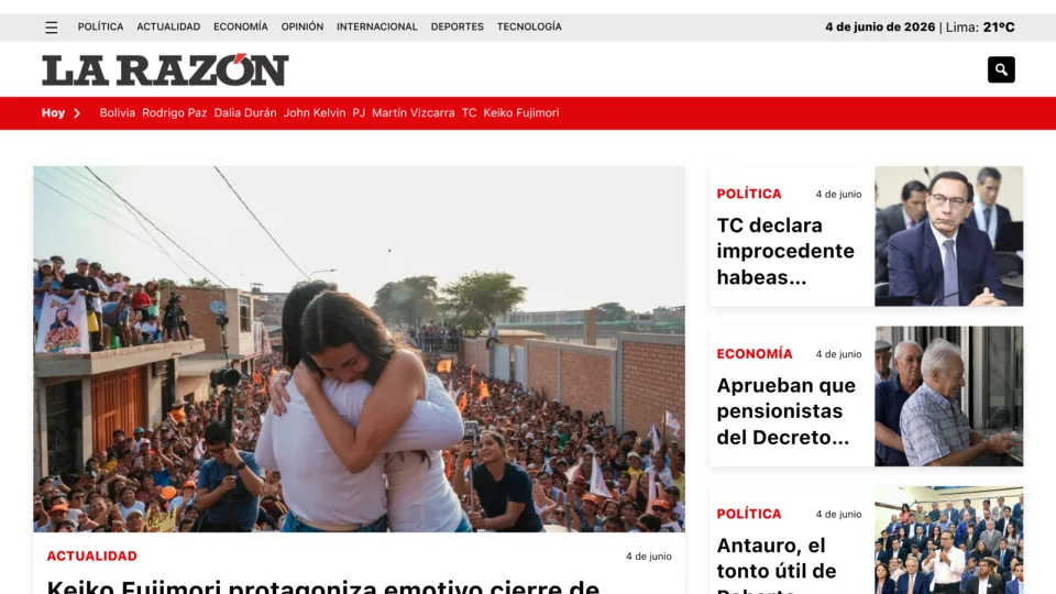 Captura de La Razón
