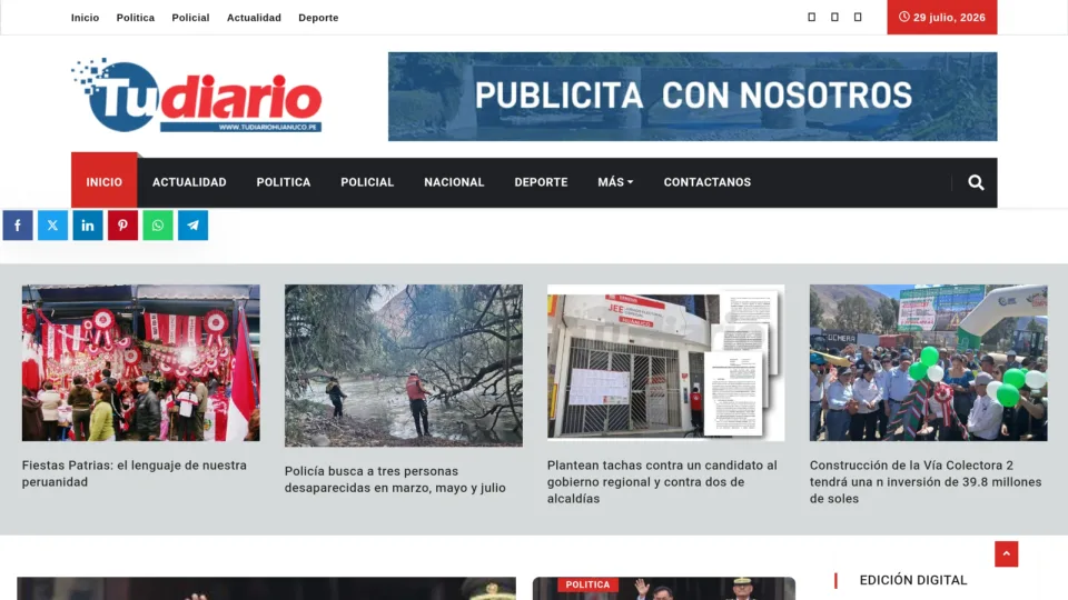 Captura de Tu Diario Huánuco