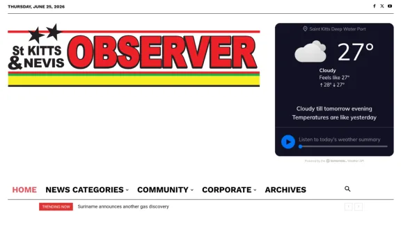 Captura de The St Kitts Nevis Observer