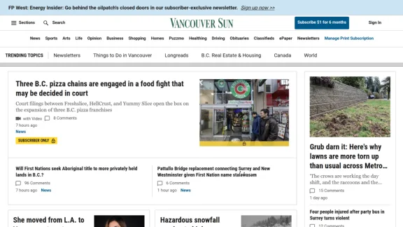 Captura de Vancouver Sun