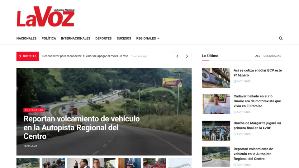 Captura de Diario La Voz