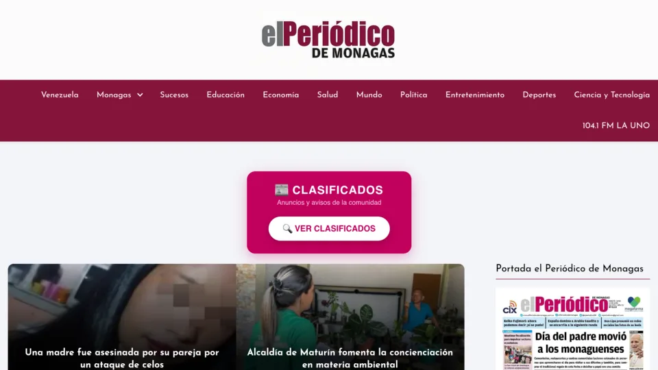 Captura de El Periódico de Monagas