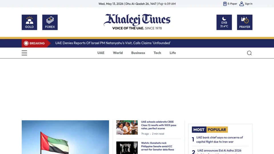 Captura de Khaleej Times