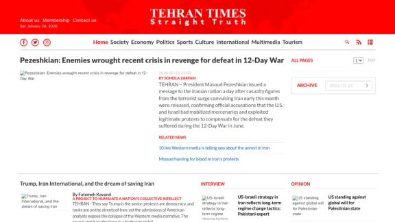 Captura de Tehran Times