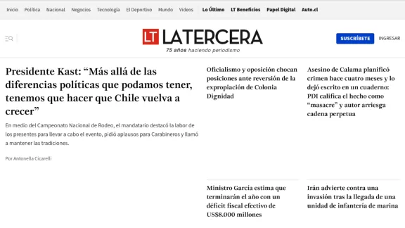 Captura de La tercera