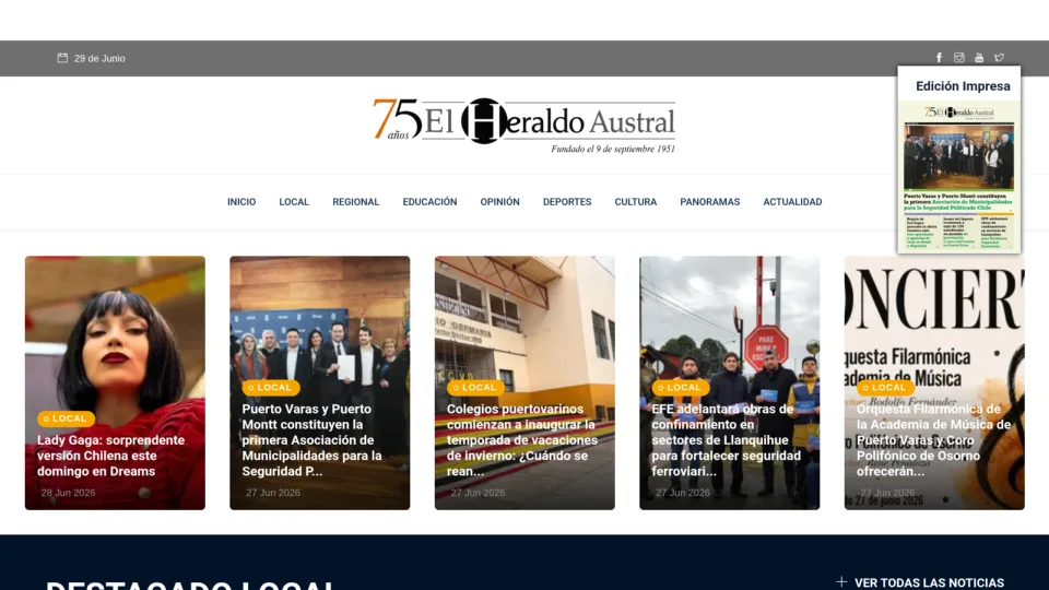Captura de El Heraldo Austral