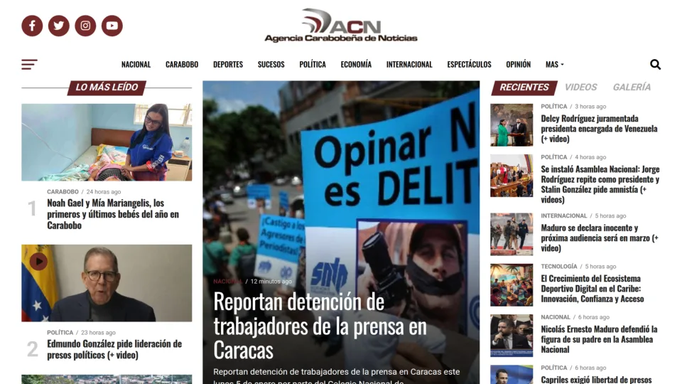 Captura de Agencia Carabobeña de Noticias