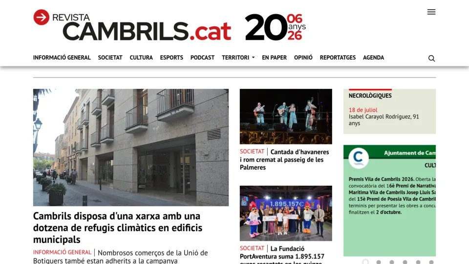 Captura de Revista Cambrils