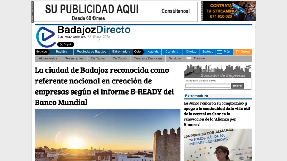 Captura de Badajoz Directo