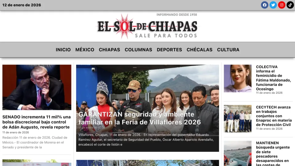 Captura de El Sol de Chiapas