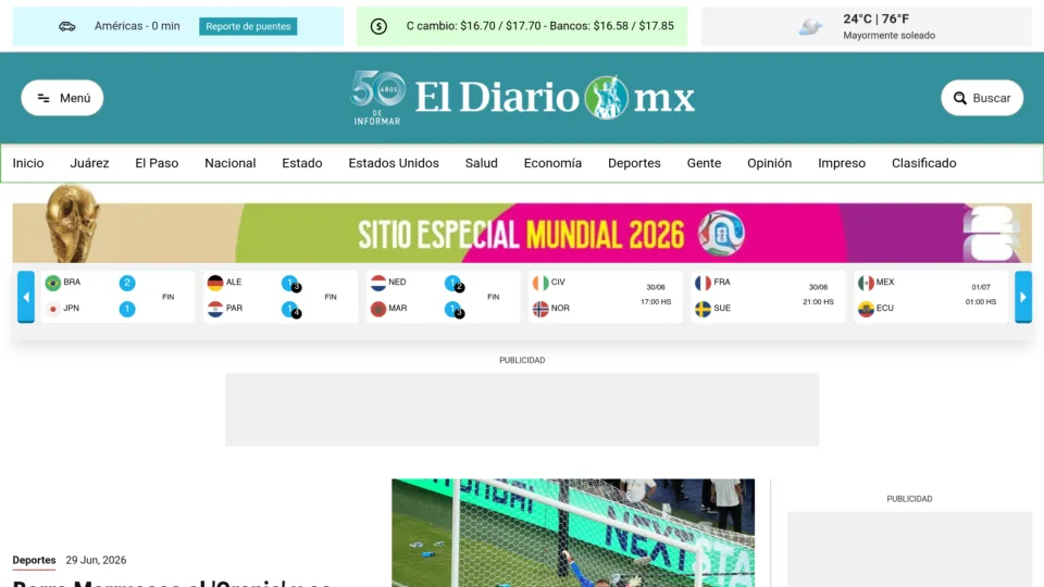 Captura de El Diario de Juarez