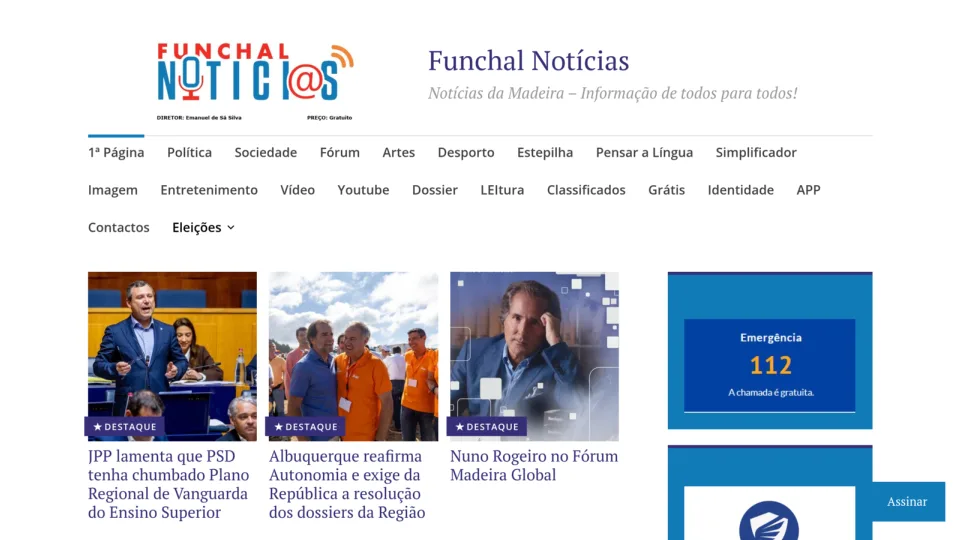 Captura de Funchal Notícias