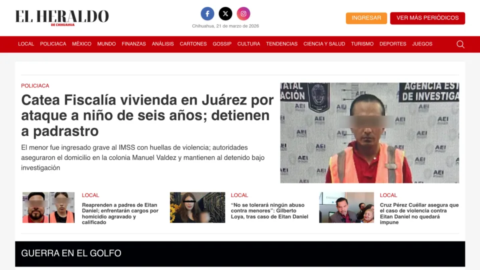 Captura de El Heraldo de Chihuahua