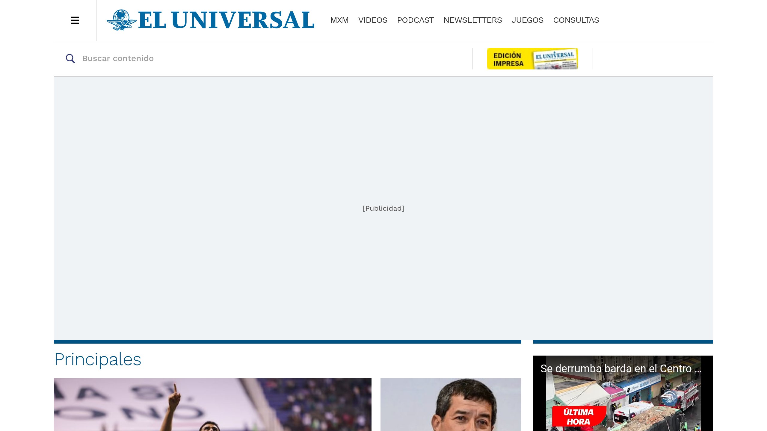 Captura de pantalla de El Universal