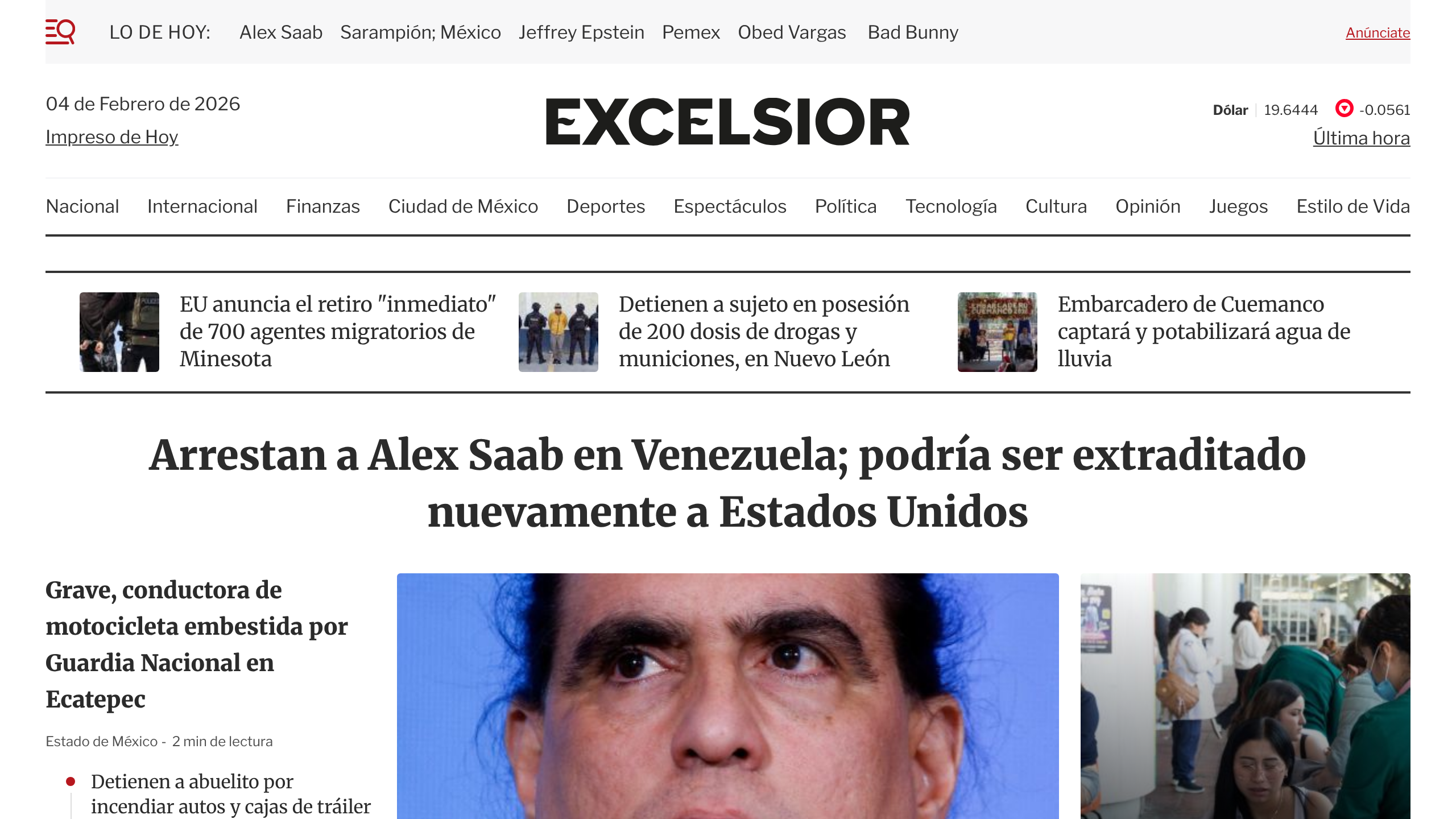 Captura de pantalla de Excelsior