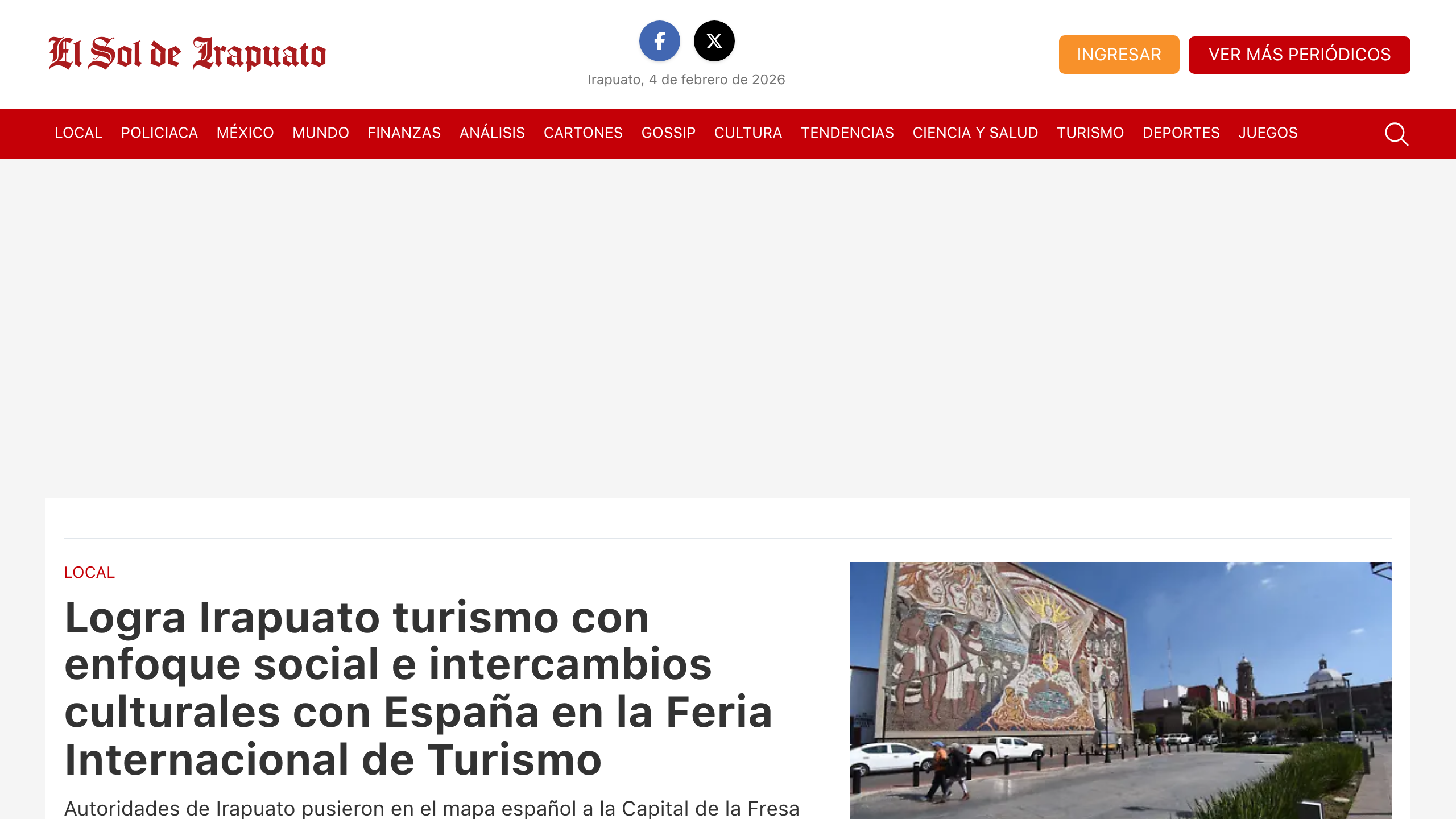 Captura de pantalla de El Sol de Irapuato