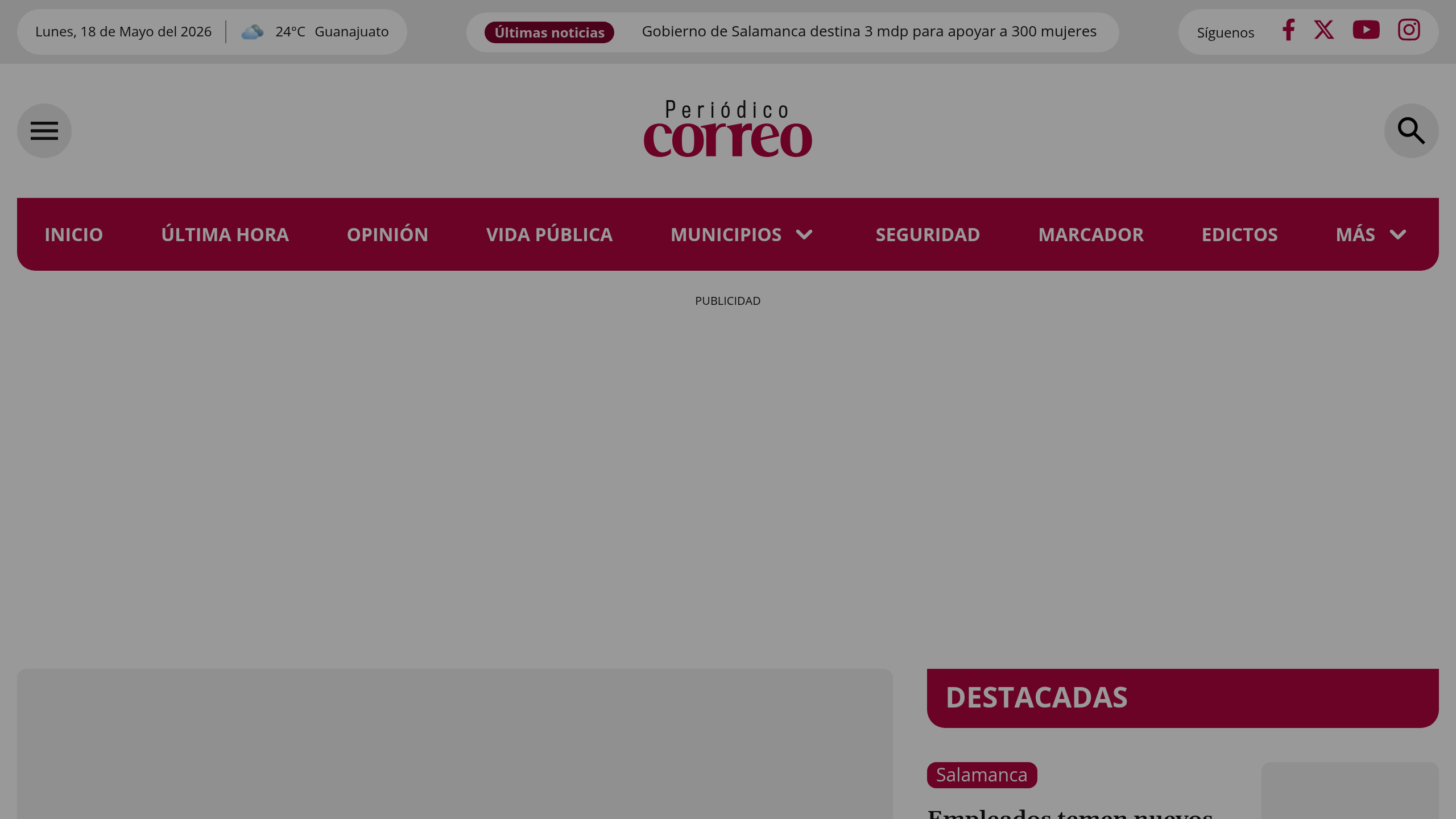 Captura de pantalla de Periodico Correo
