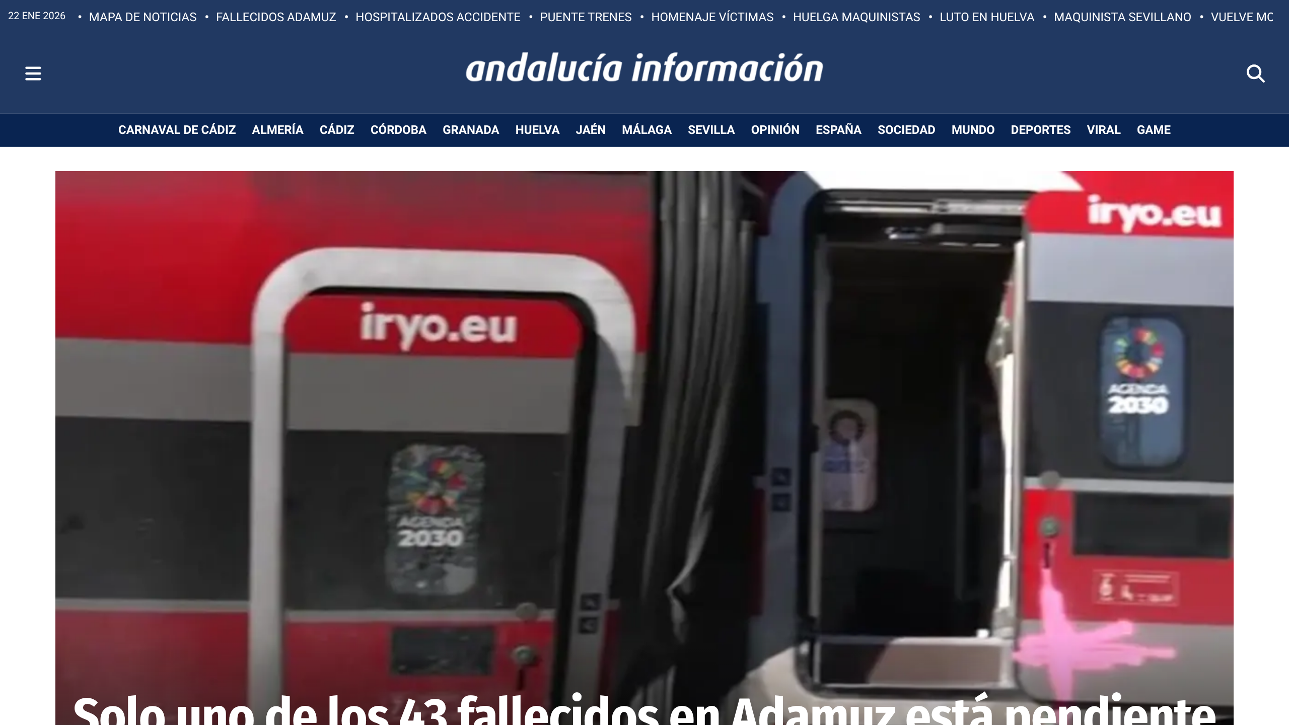 Captura de pantalla de Andalucía Información