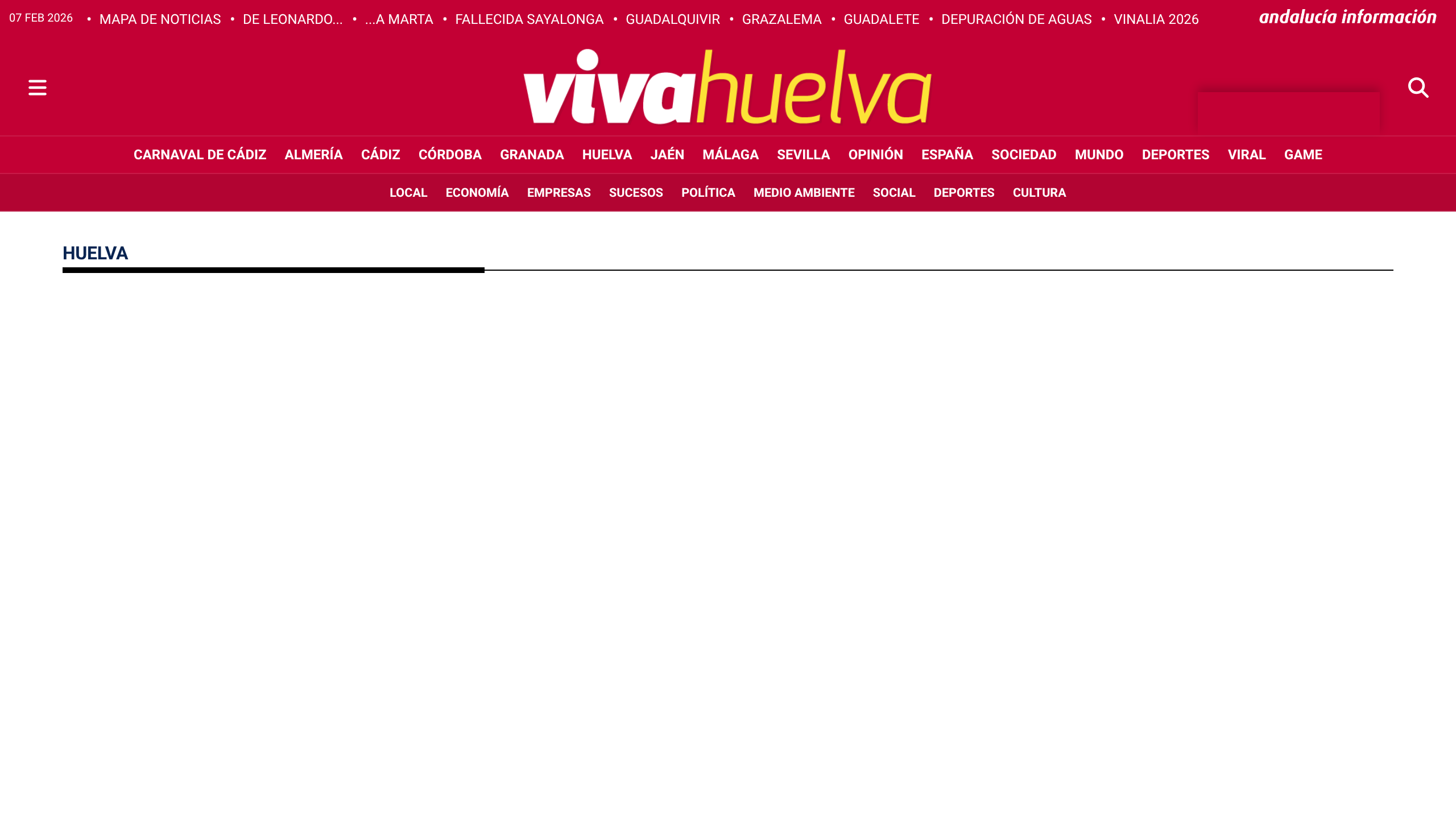 Captura de pantalla de Viva Huelva