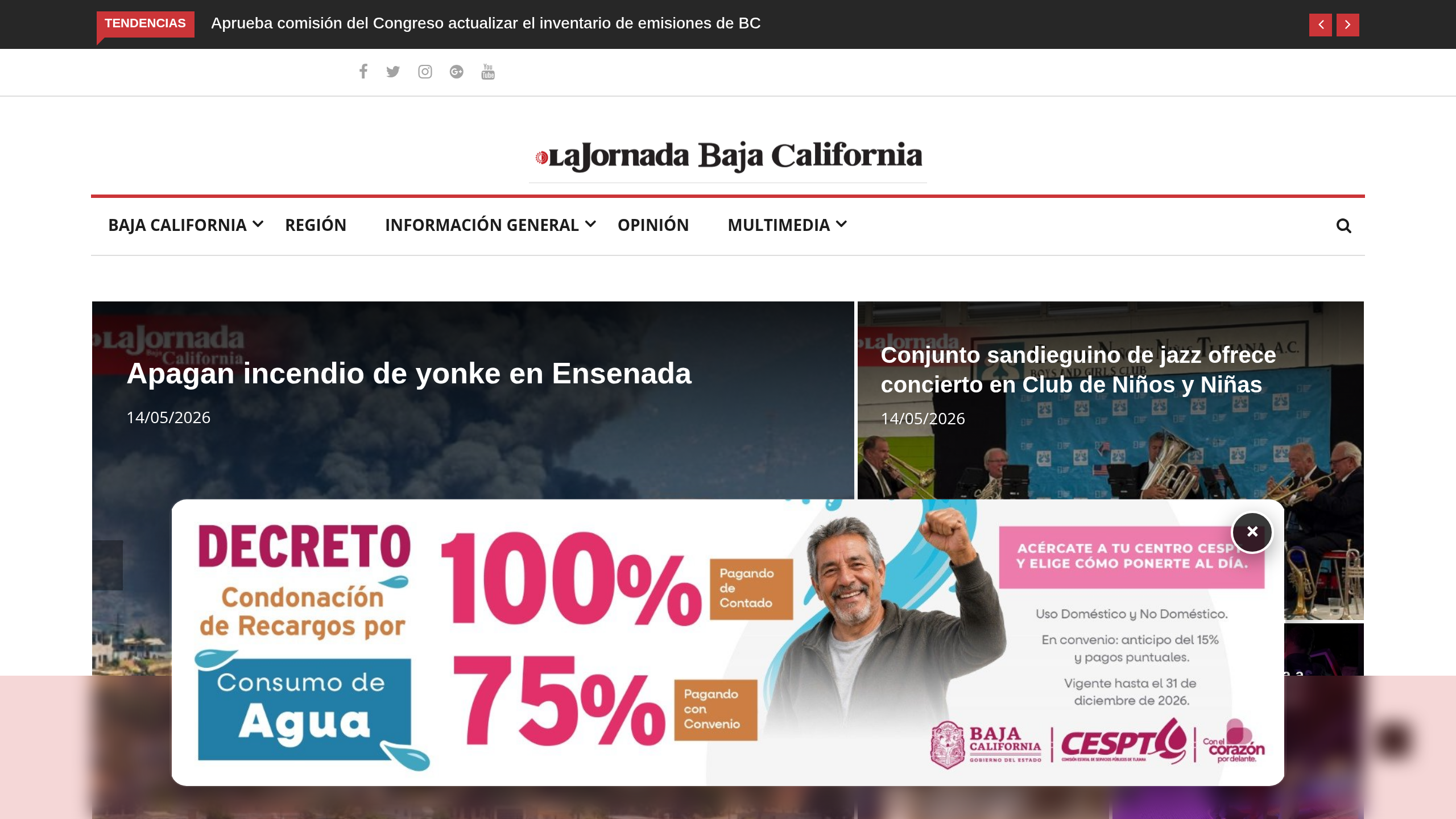 Captura de pantalla de La Jornada de Baja California