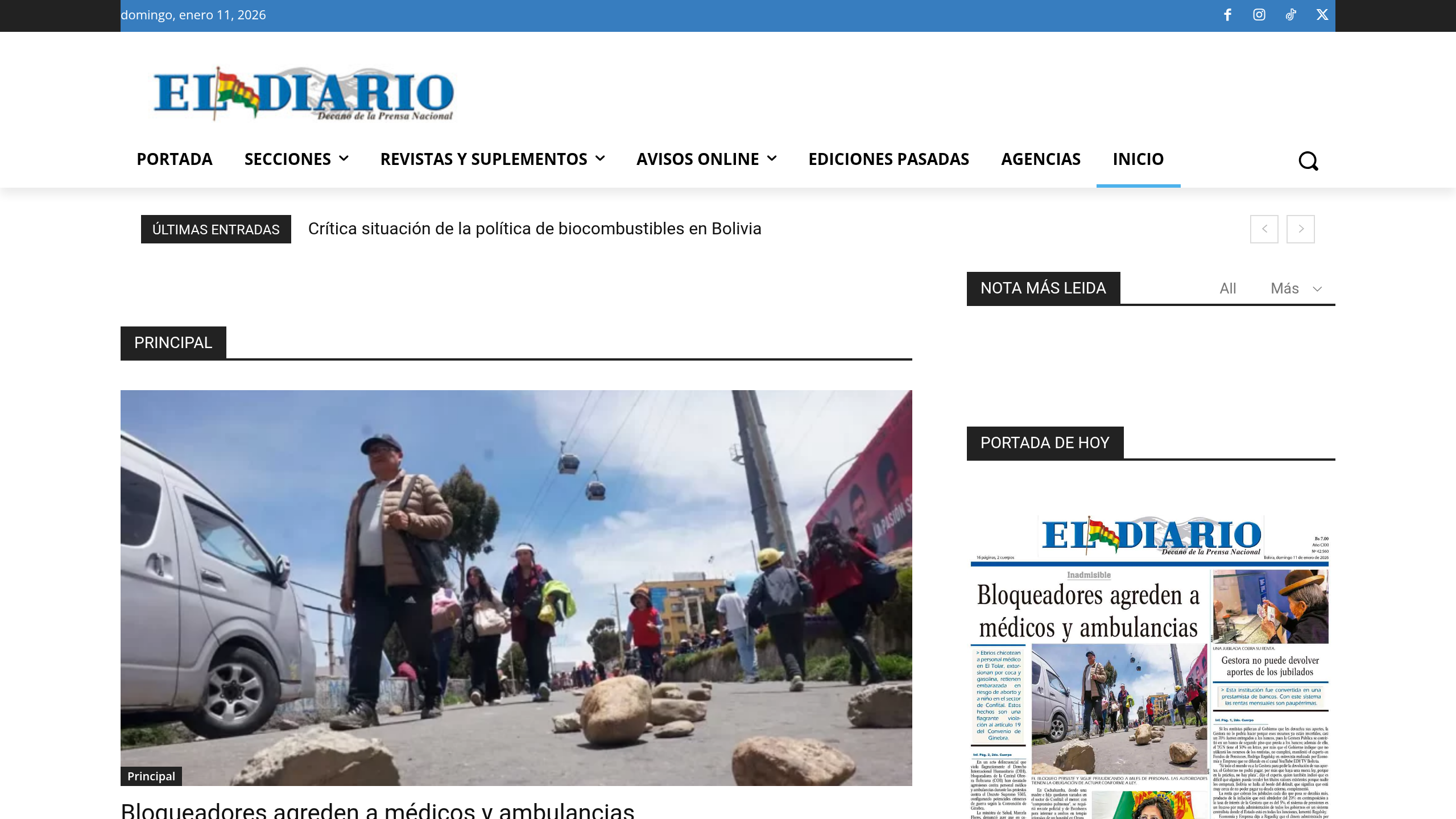 Captura de pantalla de El Diario