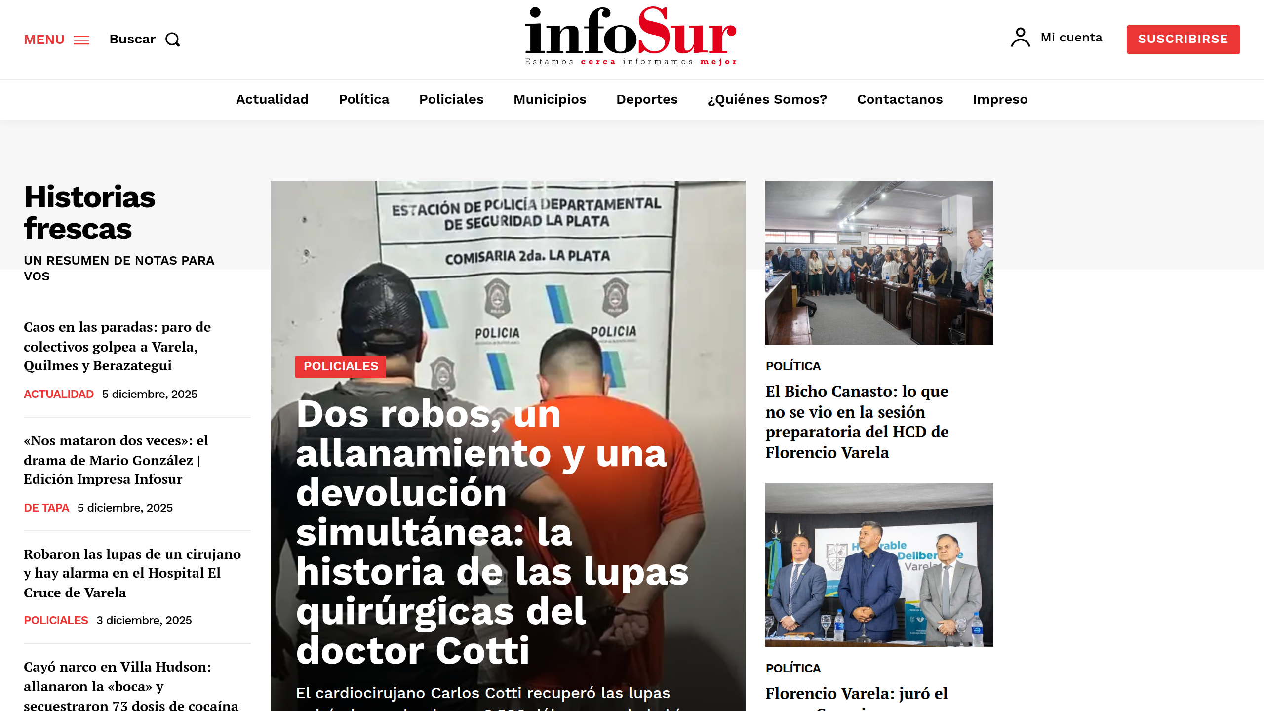 Captura de pantalla de InfoSur