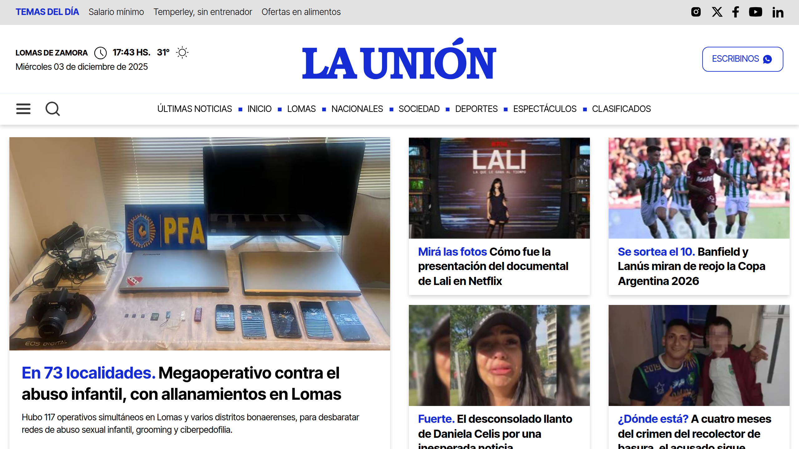 Captura de pantalla de La Unión