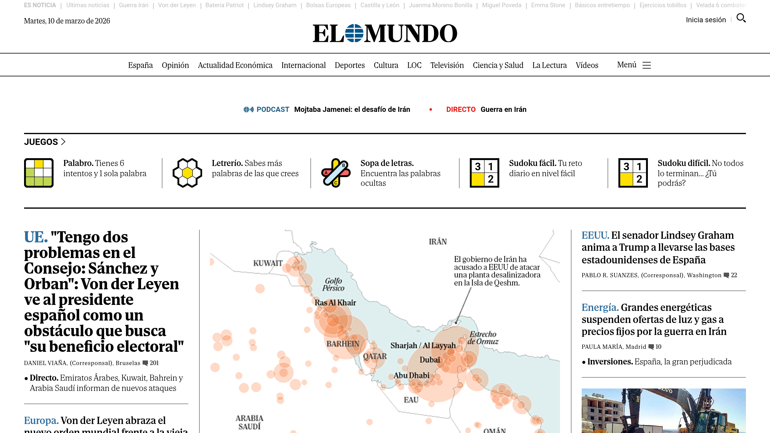 Captura de pantalla de El Mundo