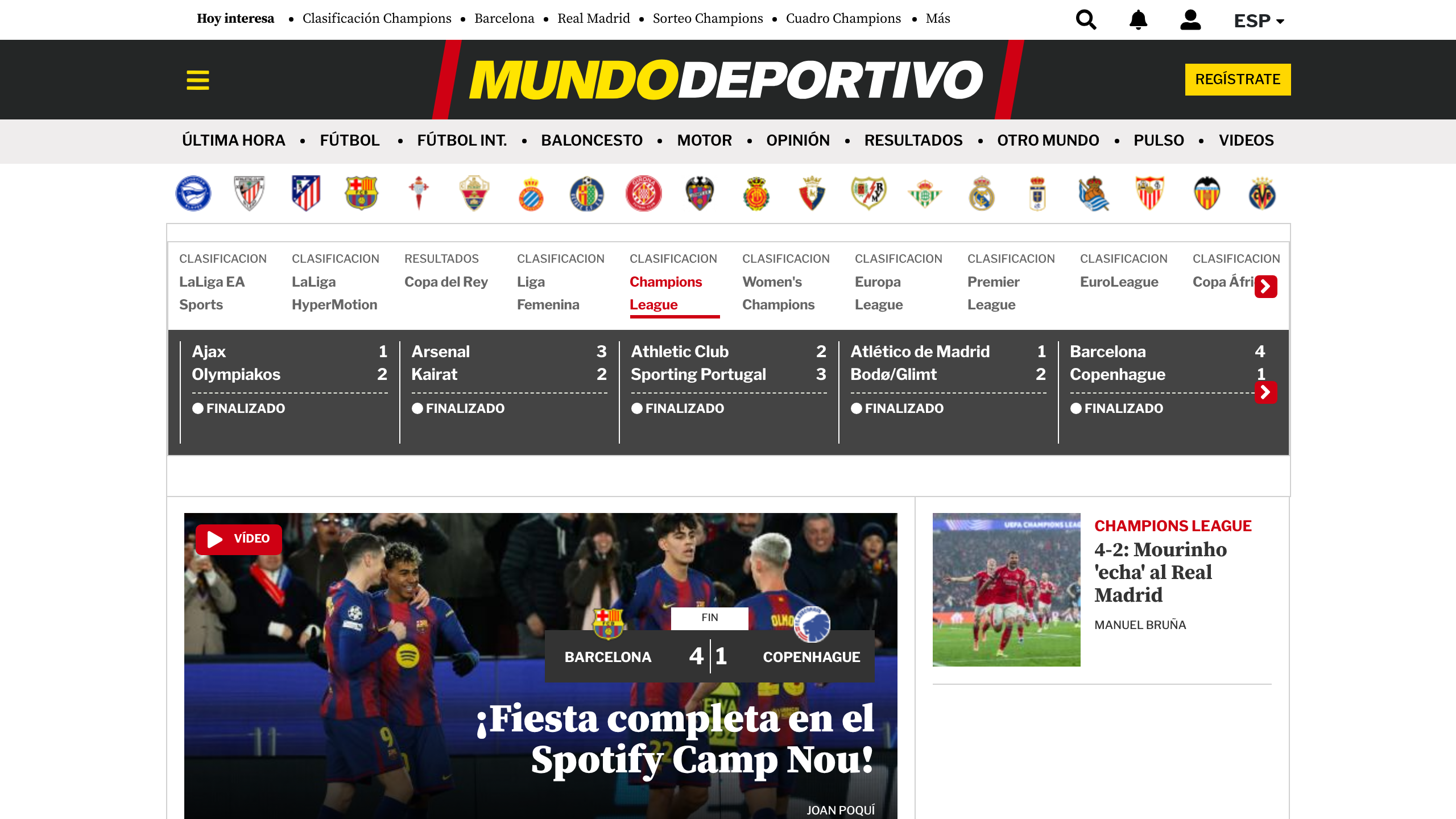 Captura de pantalla de Mundo Deportivo