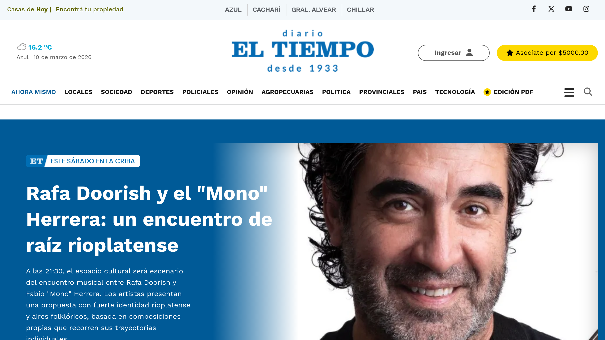 Captura de pantalla de El Tiempo