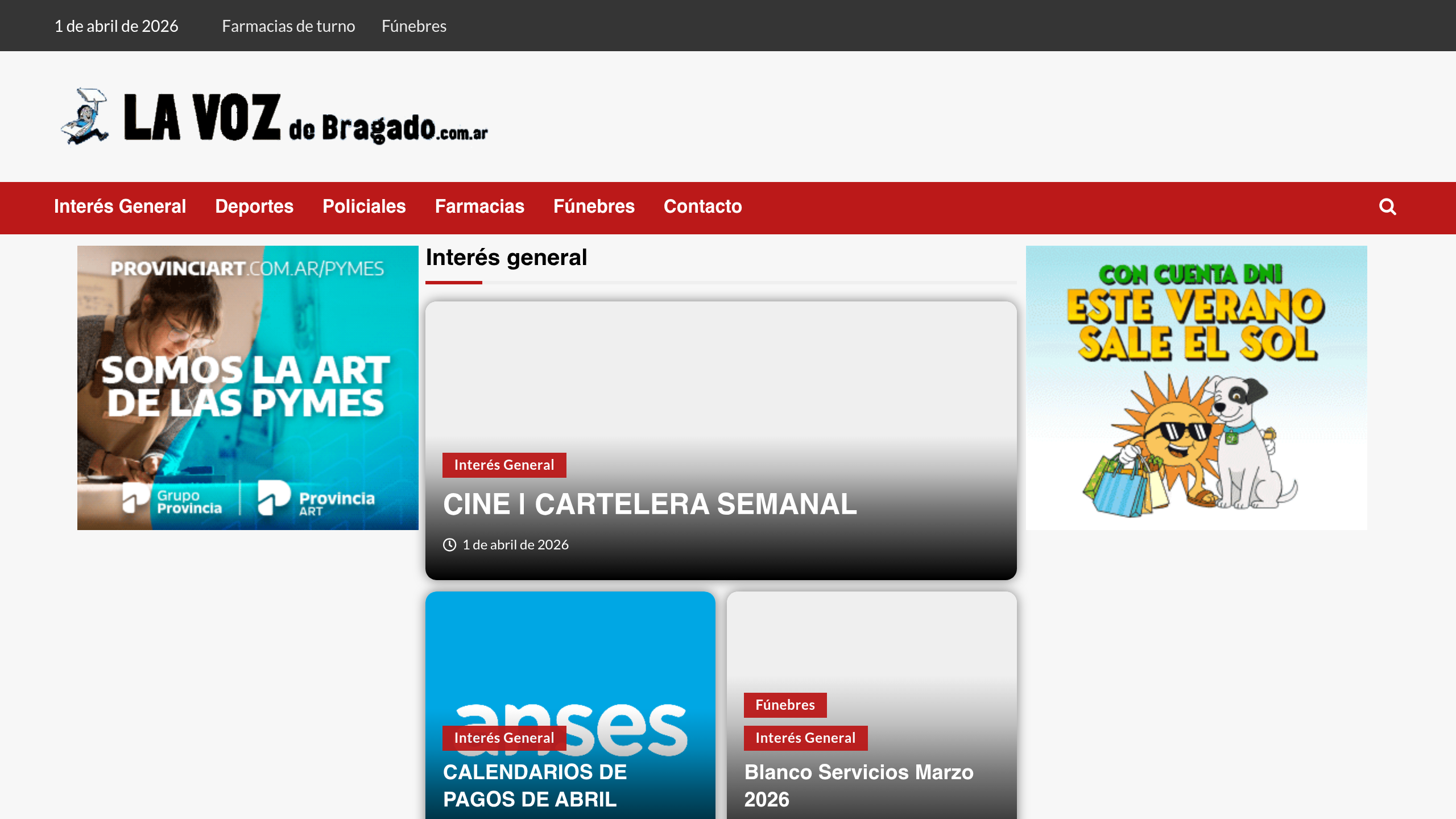 Captura de pantalla de La Voz de Bragado