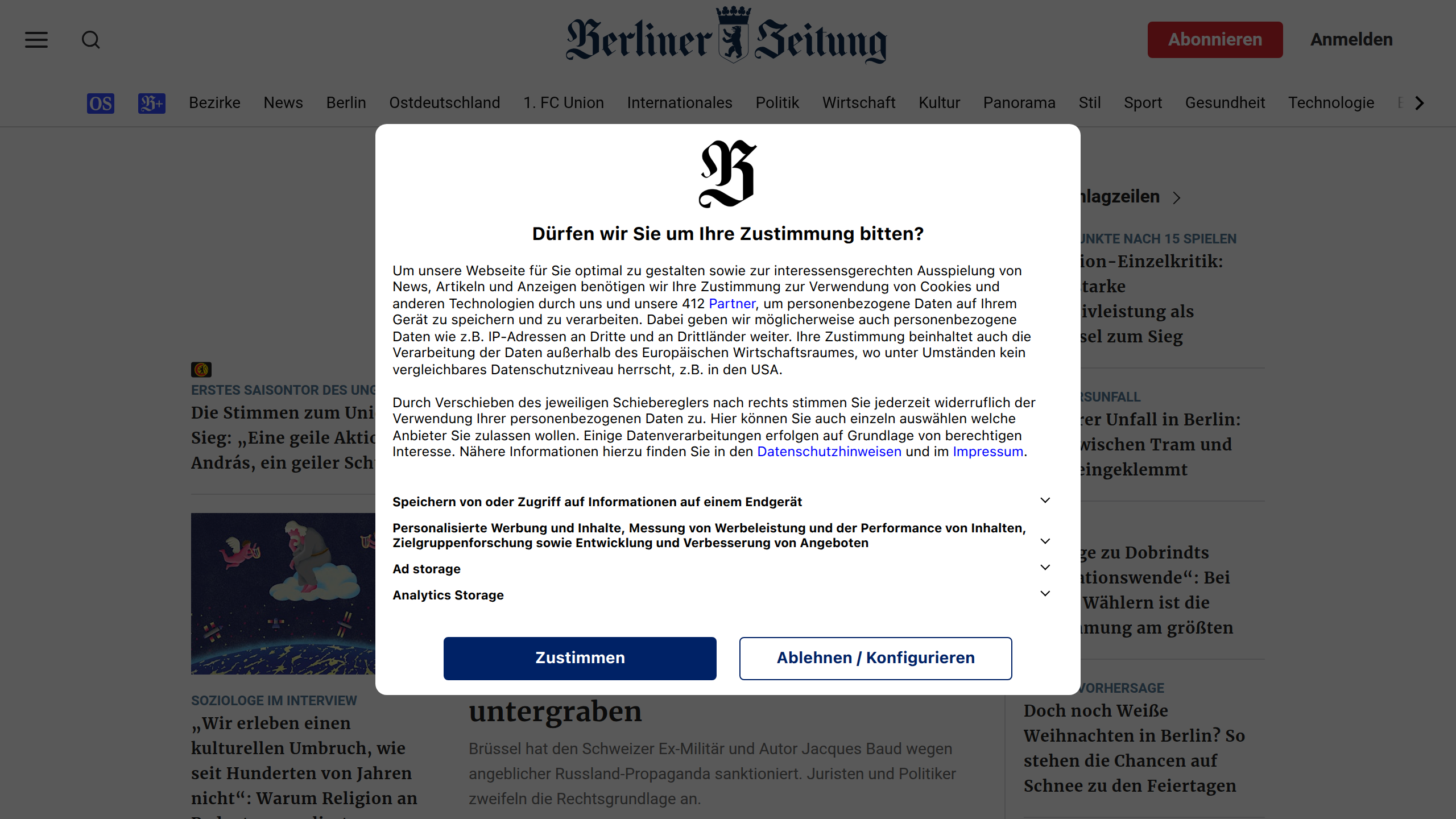 Captura de pantalla de Berliner Zeitung