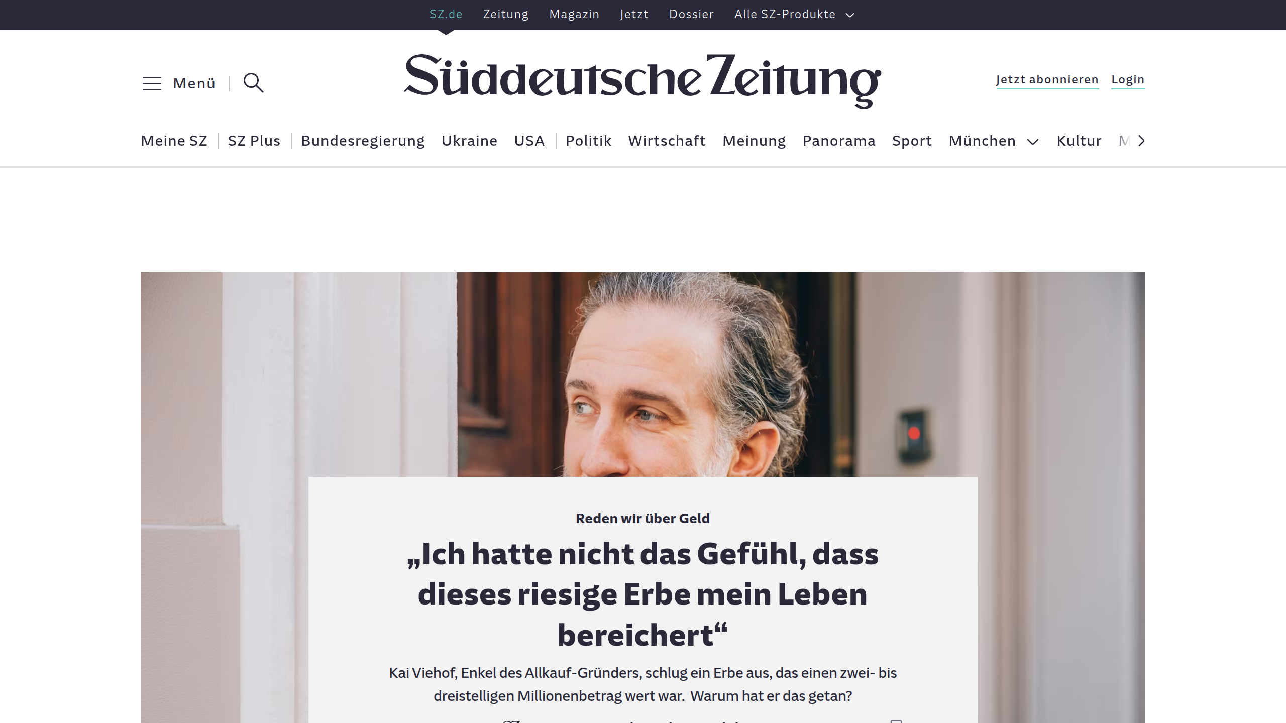 Captura de pantalla de Süddeutsche