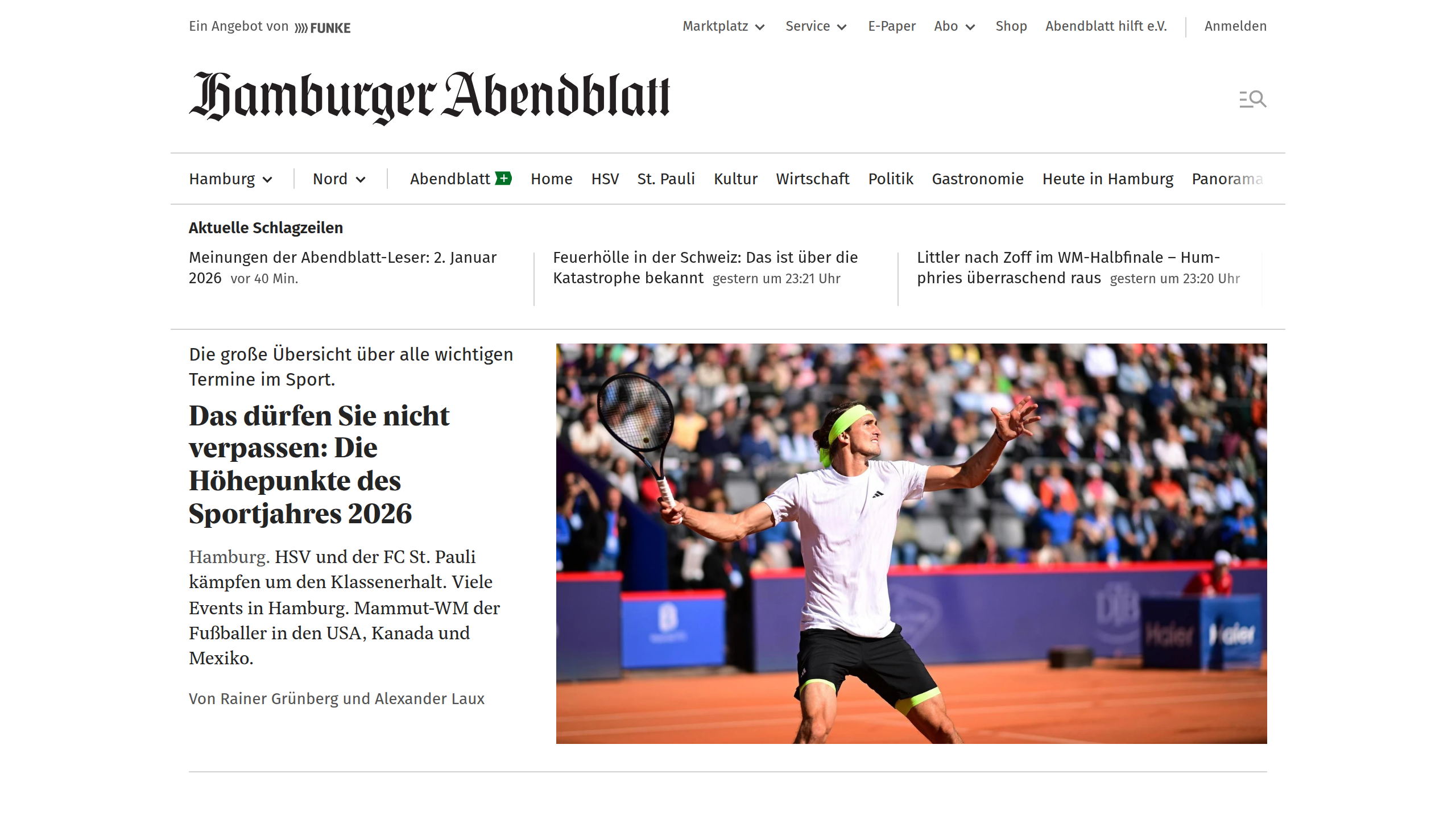 Captura de pantalla de Hamburger Abendblatt