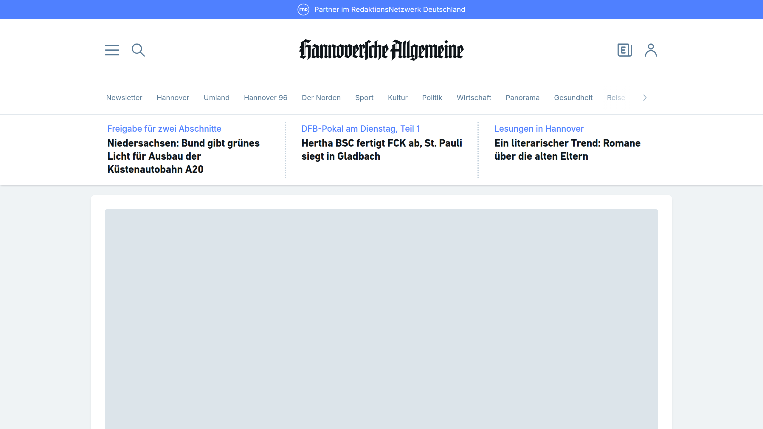 Captura de pantalla de Hannoversche Allgemeine