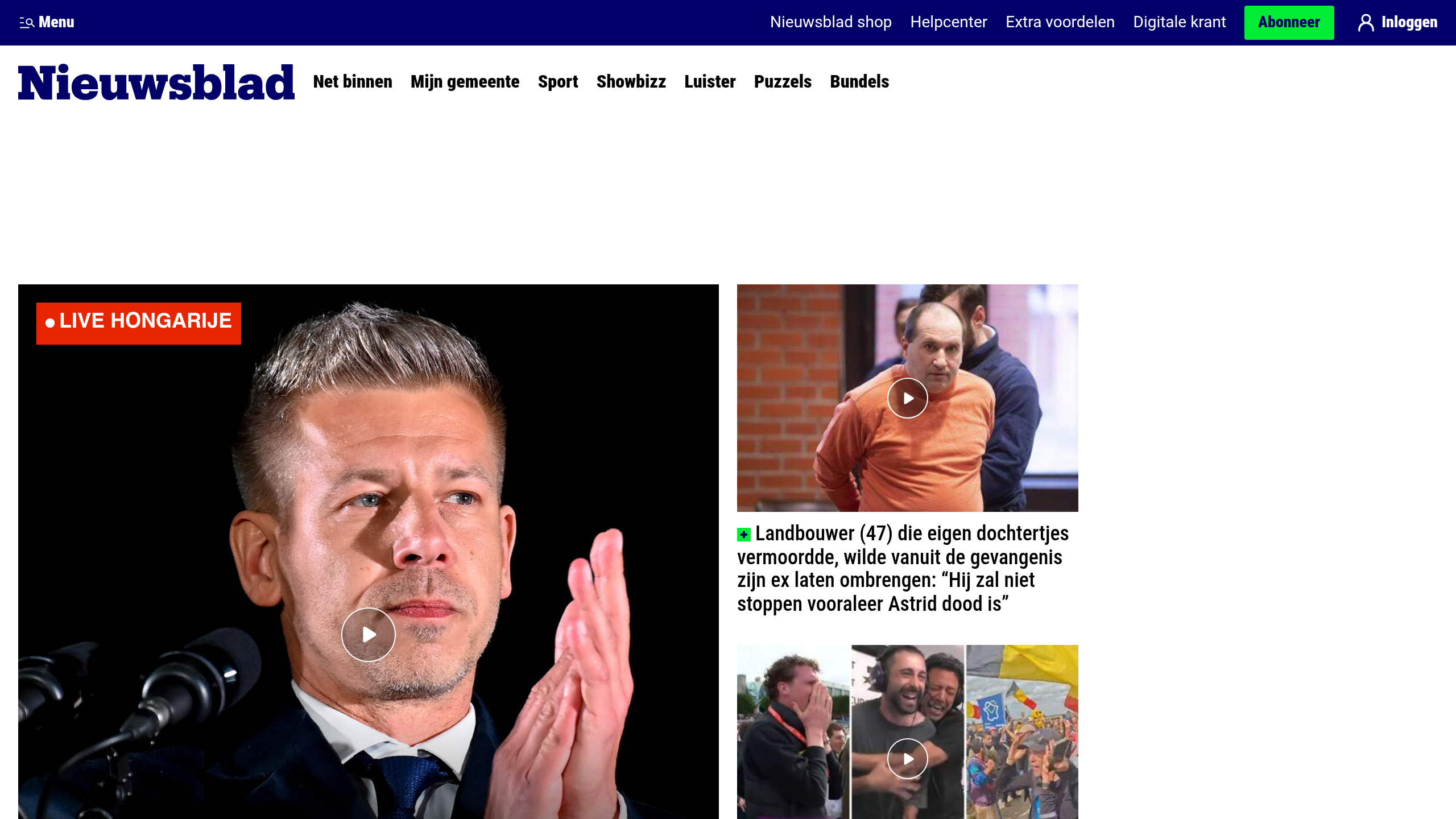 Captura de pantalla de Het Nieuwsblad