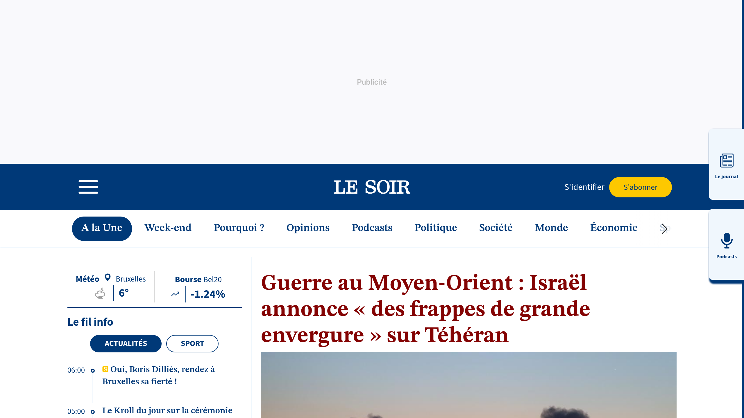 Captura de pantalla de Le Soir