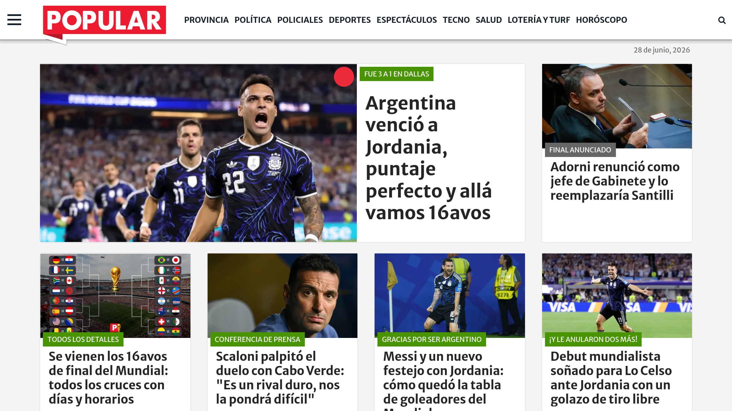 Captura de pantalla de Diario Popular